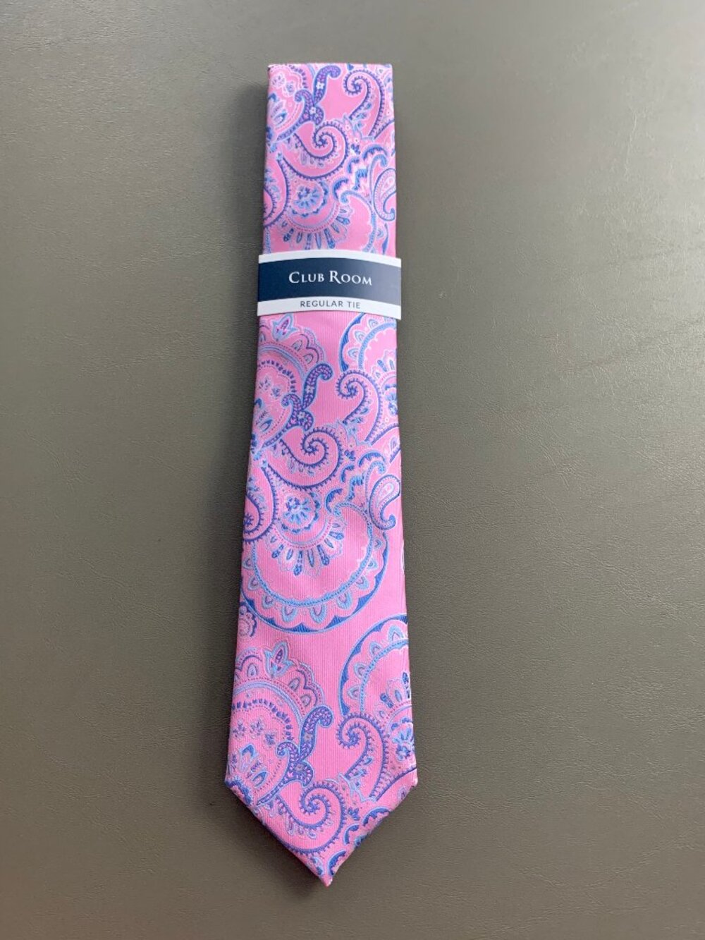 Club Room Men's 3'' 100% Polyester Neck Tie, Pink Blue Hulbert Paisley, One Size